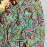 Mint Green Crepe Paisley Fabric
