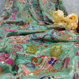 Mint Green Crepe Paisley Fabric