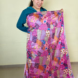 Pink & Purple Chinnon Fabric with Sequin Embellishments