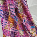 Pink & Purple Chinnon Fabric with Sequin Embellishments