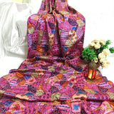 Pink & Purple Chinnon Fabric with Sequin Embellishments