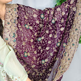 Royal Purple Embroidered Georgette Saree