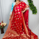 Fuchsia Luxury Silk Crepe Fabric with Paisley Embroidery – 2 Piece Set