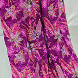Purple Floral Silk Crepe Fabric with Sequin Embroidery