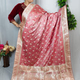 Pink Banarasi Silk Saree