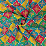 Multicolor Diamond Embroidered Crepe Silk Fabric