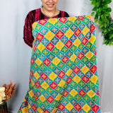 Multicolor Diamond Embroidered Crepe Silk Fabric