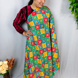 Multicolor Diamond Embroidered Crepe Silk Fabric