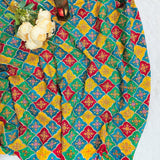 Multicolor Diamond Embroidered Crepe Silk Fabric