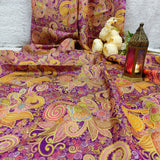 Purple Floral Silk Jacquard Fabric
