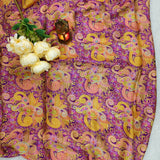 Purple Floral Silk Jacquard Fabric