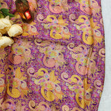 Purple Floral Silk Jacquard Fabric