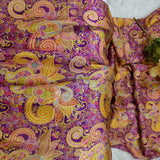 Purple Floral Silk Jacquard Fabric