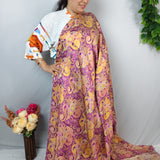 Purple Floral Silk Jacquard Fabric