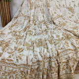 Ivory Gold Floral Luxury Embroidered Fabric