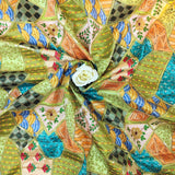 Olive Green Mosaic Embroidered Fabric