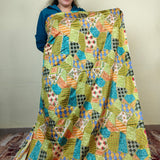 Olive Green Mosaic Embroidered Fabric
