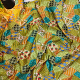 Olive Green Mosaic Embroidered Fabric