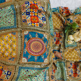 Yellow Pista Mosaic Silk Crepe Fabric