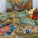 Yellow Pista Mosaic Silk Crepe Fabric