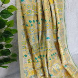 Yellow & Silver Paisley Jacquard Fabric