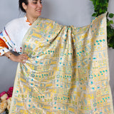 Yellow & Silver Paisley Jacquard Fabric